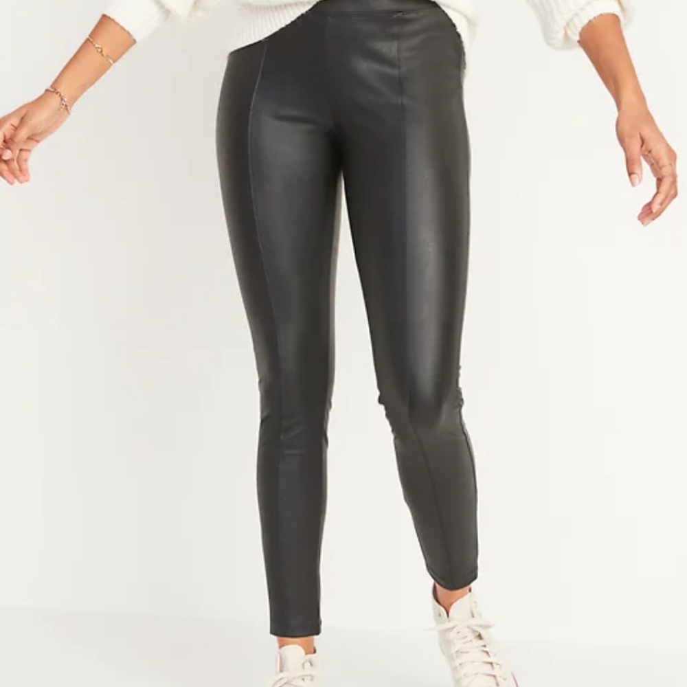 Stevie High-waisted faux leather pants